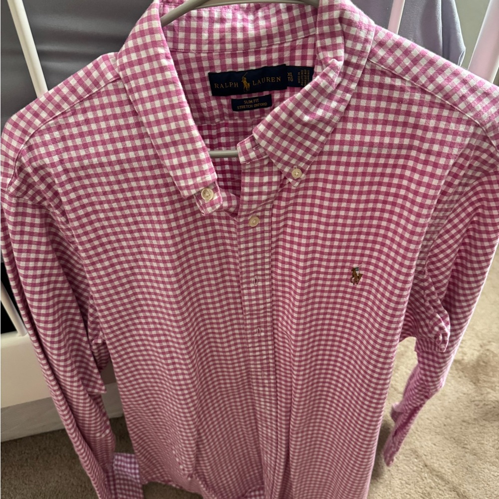 Ralph Lauren Pink Gingham Button-Down Shirt